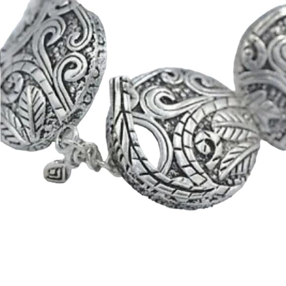 Silpada Sterling Silver Ancient Scroll Bracelet Toggle Clasp B2092 - Picture 11 of 13